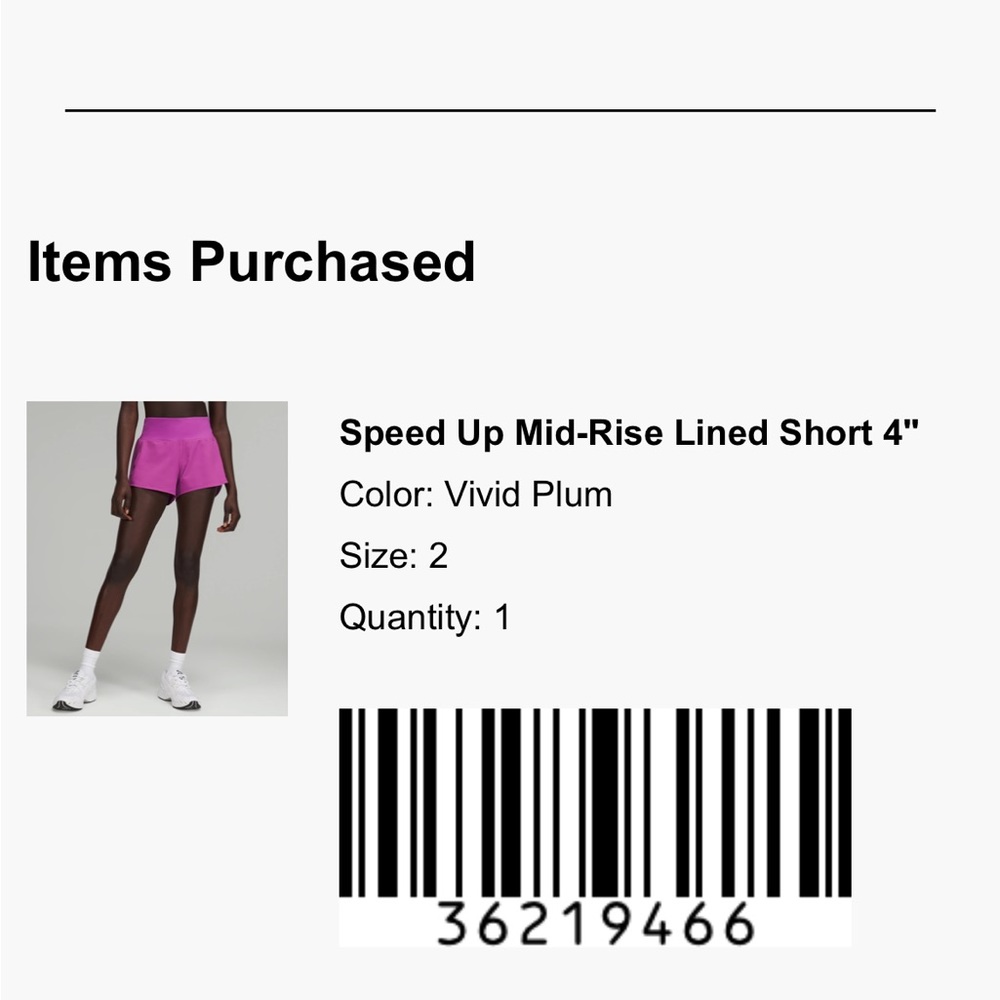 Lululemon speed up shorts.